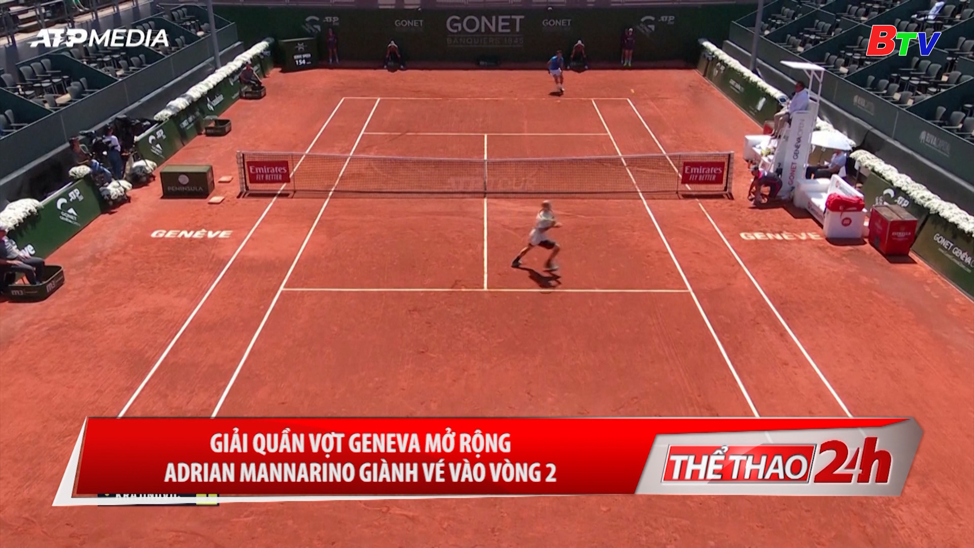 Giải quần vợt Geneva mở rộng – Adrian Mannarino giành vé vào vòng 2